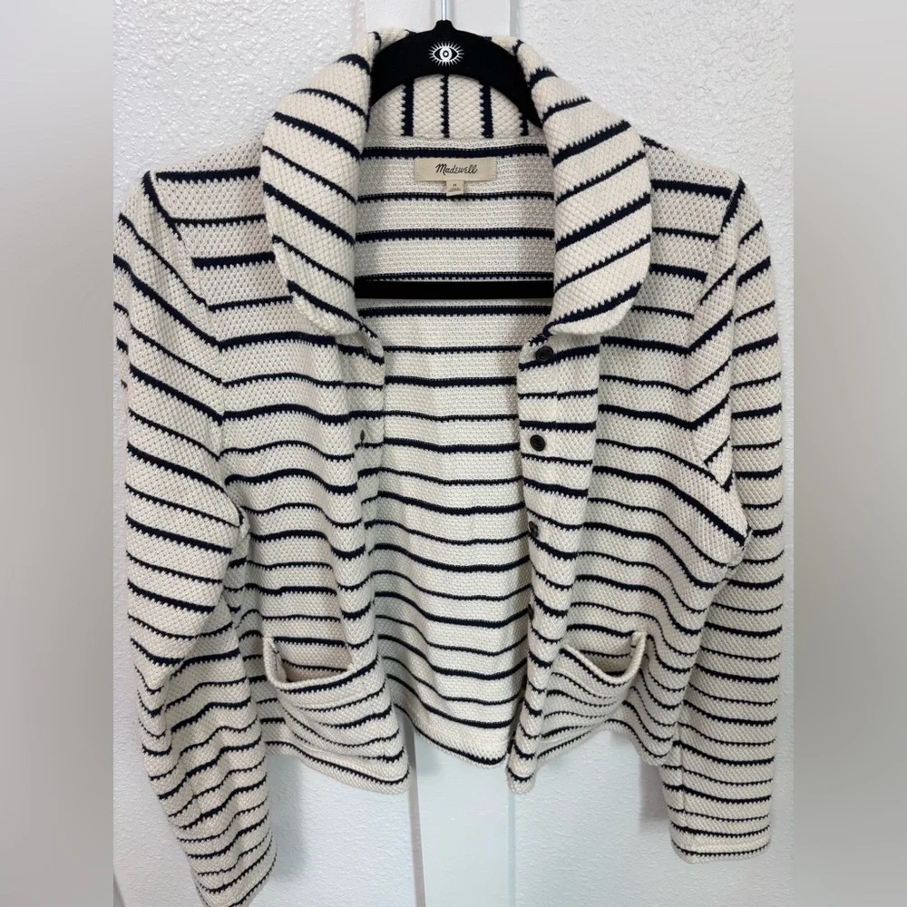 Madewell Navy and Cream Striped Knit - Picture 12 of 16